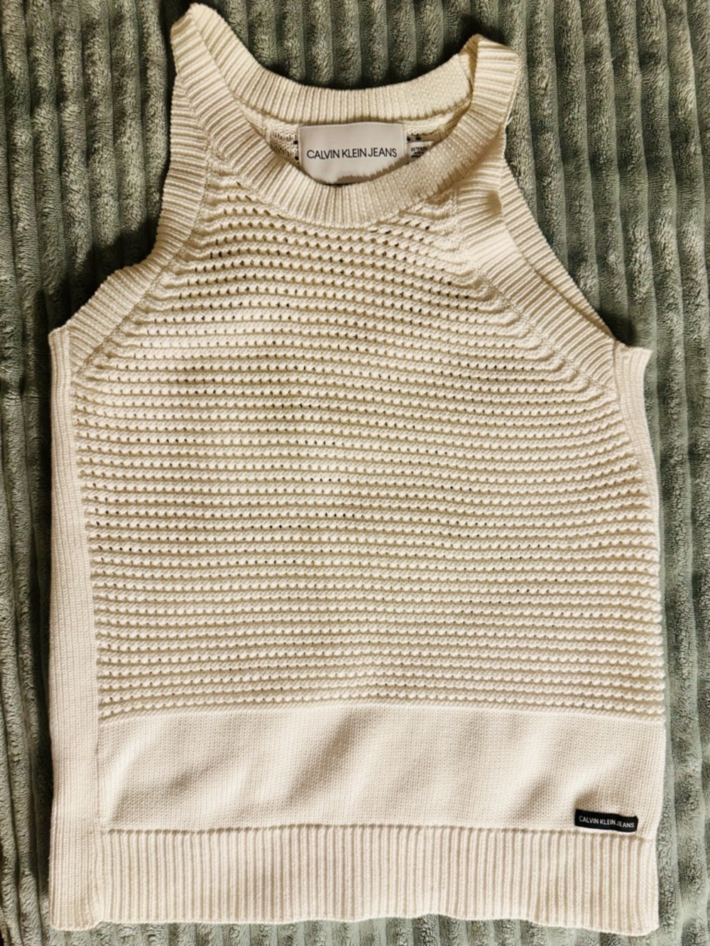 Calvin Klein Jeans Cream Knit Tank size XS
